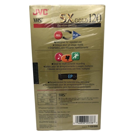1 JVC T-120 SX VHS Blank Tape New Sealed High Performance 6 Hrs SX 120 Tape - Picture 2 of 6